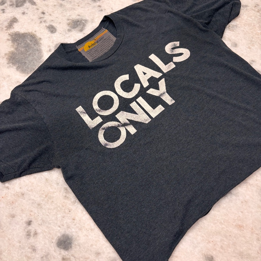 AVIATOR NATION - LOCALS ONLY BOYFRIEND TEE - CHARCOAL